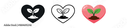 emotional design plant sprout inside heart sustainable emotional growth calm
