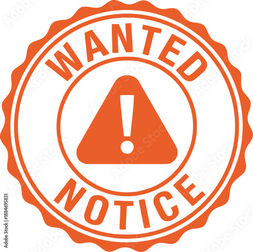 Wanted Notice Stamp Icon for Alerts and Announcements