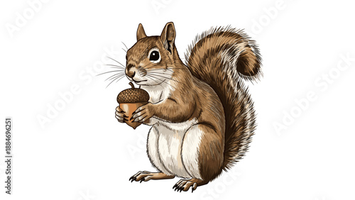 Cute squirrel holding an acorn a natural for wildlife