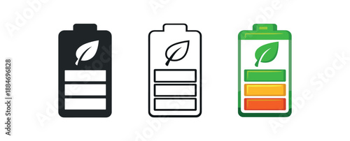 social battery battery icon with tiny leaf symbol nature recharge walk
