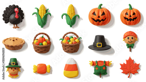 Collection of colorful halloween themed cookies and decorations