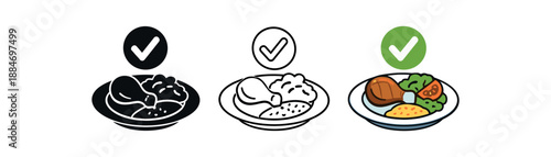safe feeding tick mark above plate with balanced ingredients minimal safe diet