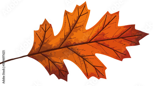 Autumn maple leaf with vibrant orange and red colors branch