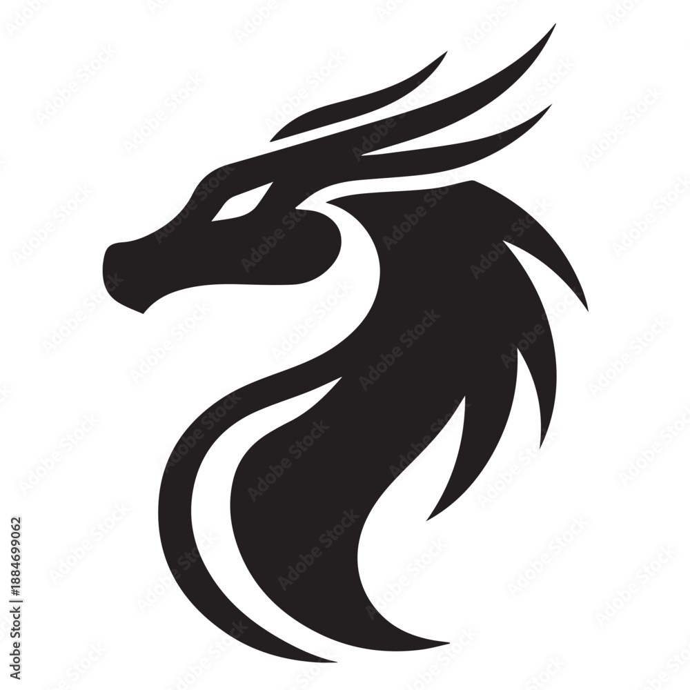 Obraz premium Dragon silhouette vector 