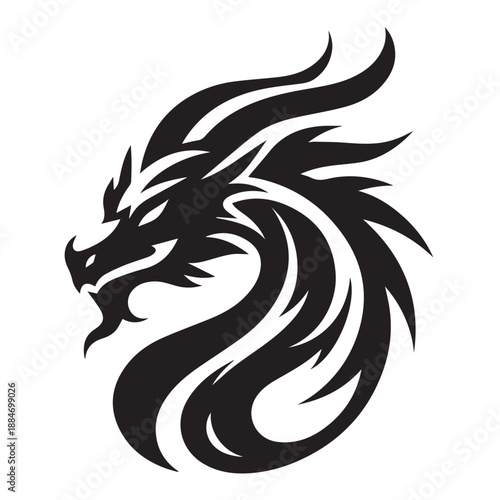 Dragon silhouette vector 