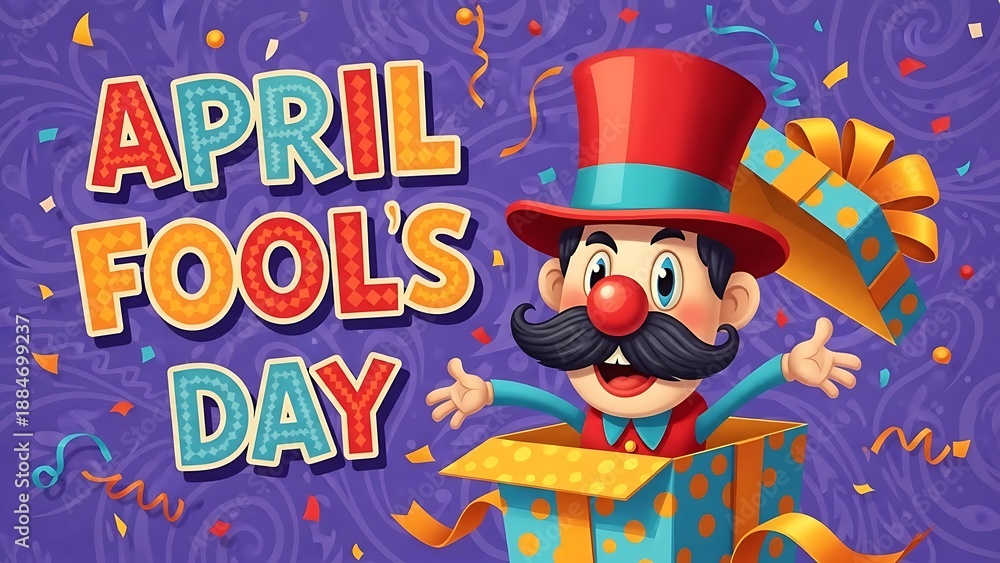 Obraz premium Celebrating april fools day with a jester