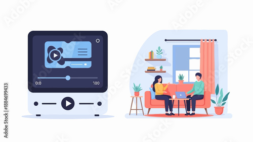 Digital interaction, online learning, streaming media player interface