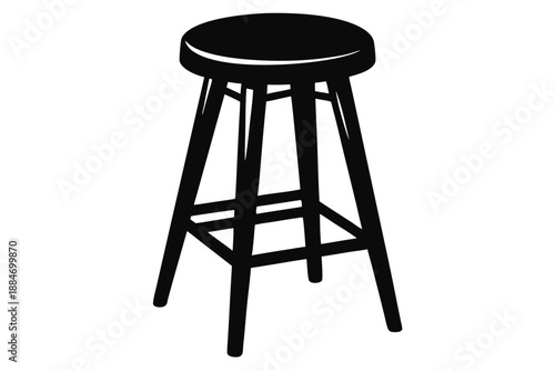 bar stool silhouette line art vector illustration with a white background