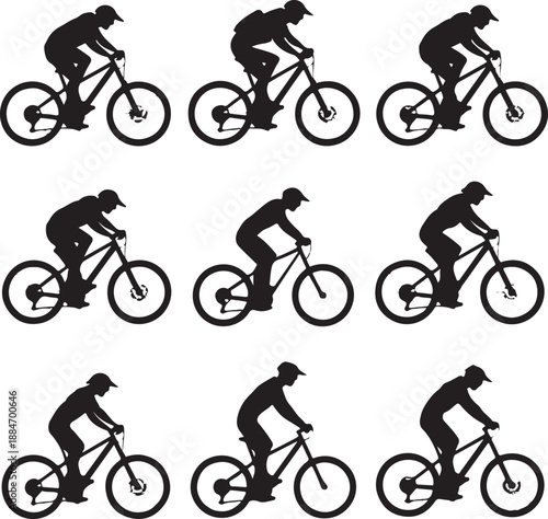 silhouette, bicycle, bike, cycling,