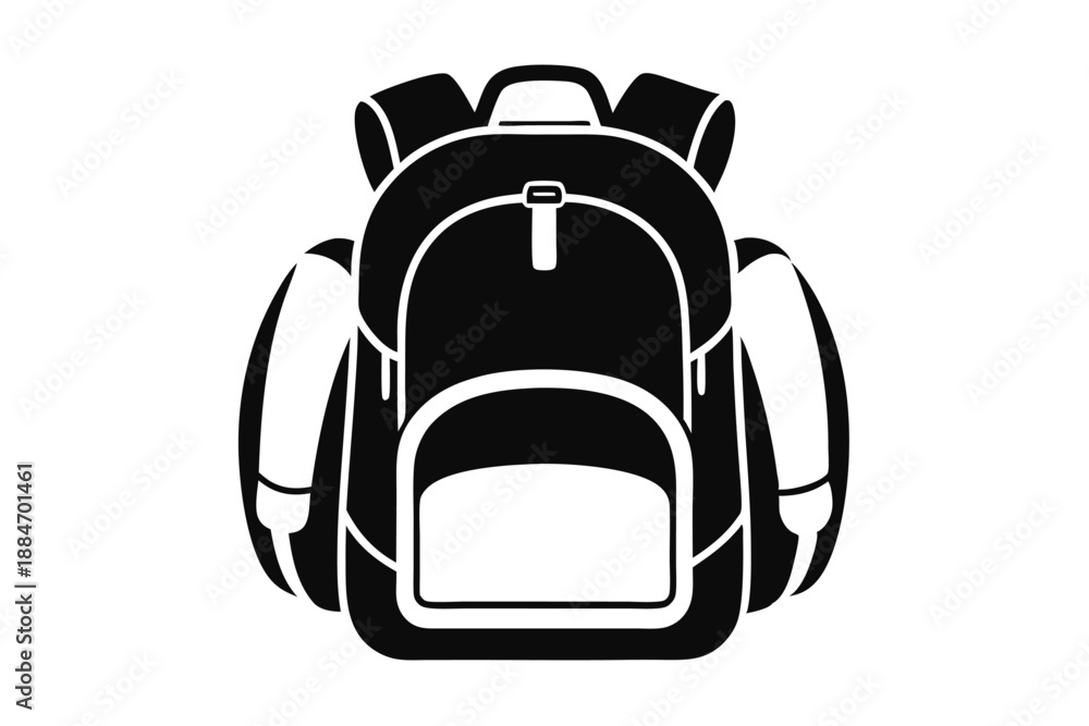 Fototapeta premium backpack silhouette line art vector illustration with a white background