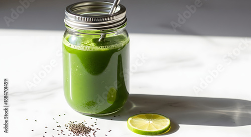 Vibrant Green Smoothie with Lime & Chia