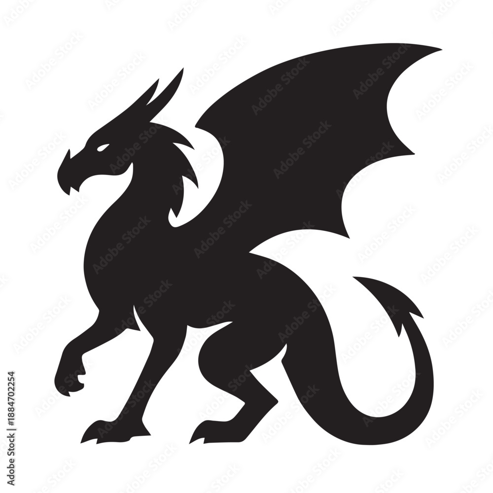 Fototapeta premium Dragon silhouette vector