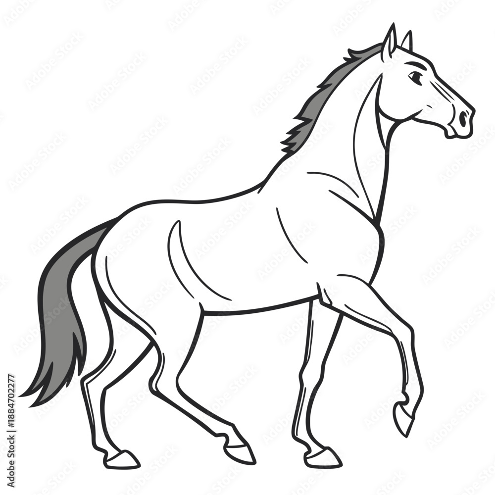 Obraz premium Minimalist Horse Graphic Design Icon on White Background