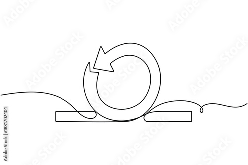 Data agility sprint icon continuous one line drawing on white background focusing on fast adaptation and modern business symbol outline vector illustration