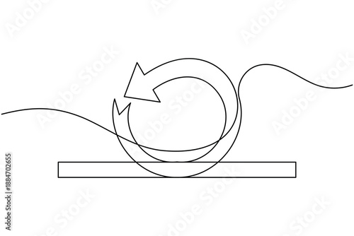 Data agility sprint icon continuous one line drawing on white background focusing on fast adaptation and modern business symbol outline vector illustration