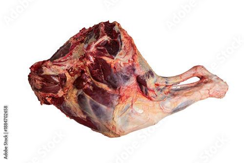 fresh beef thigh on a white background