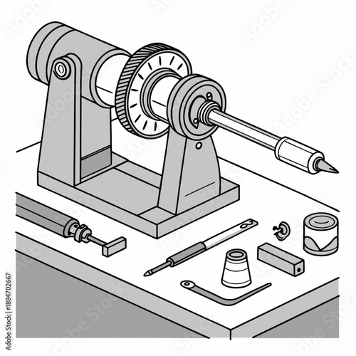 Precision Rotor Balancing Service Vector Illustration