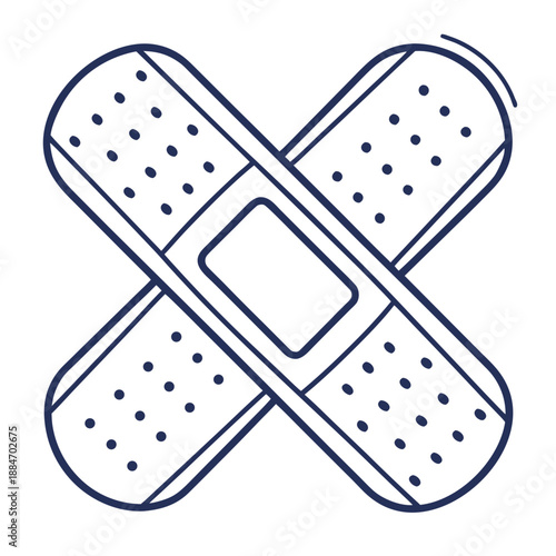 Crossed Healthcare Plaster Bandages Illustration