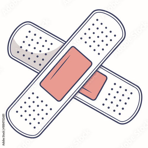 Medical Adhesive Bandage Strips Crossed X Shape Icon