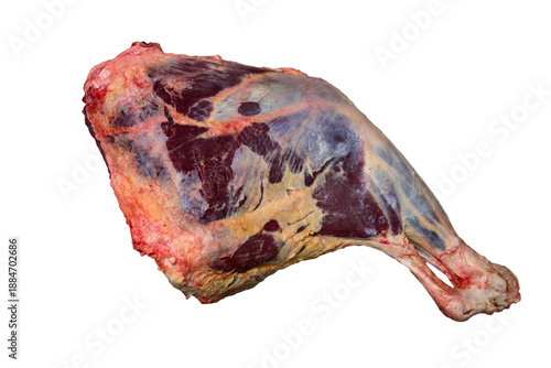 back thigh of beef on a white background