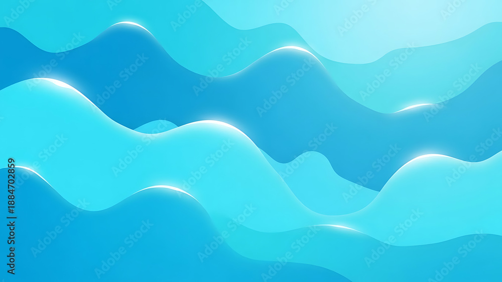 Fototapeta premium Abstract blue wavy background with gradient effect isolated on transparent background
