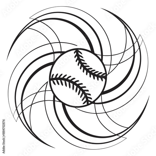 Abstract Circular Motion Lines on White Background