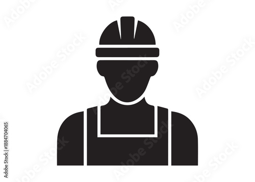 Factory Worker Icon, Editable Solid Vector Illustration