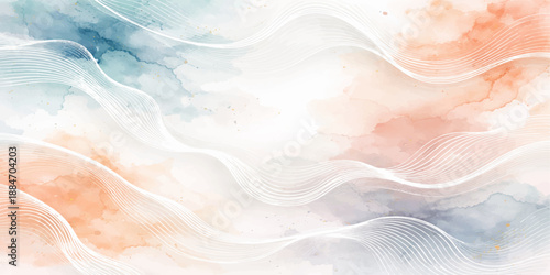 Abstract blue and colorful background with smoke featuring a soft pink wave design and silk fabric texture for an artistic watercolor wallpaper backdrop