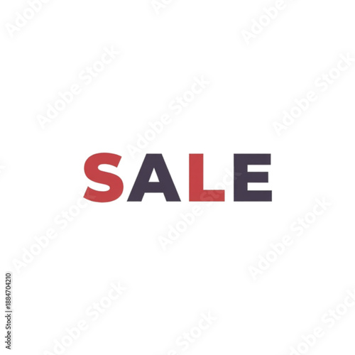 Bold Text "SALE" in Red and Dark Gray Colors, Evokes a Sense of Urgency for Shopping Events