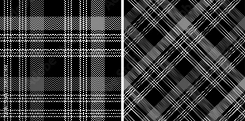 Black with white set plaid seamless.