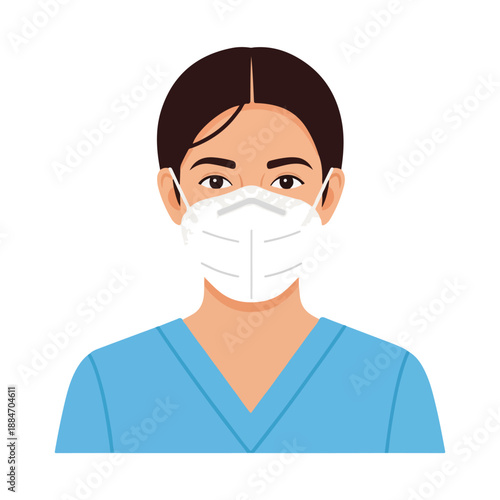 Medical Professional Wearing Protective Mask
