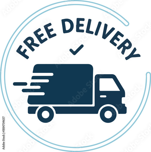 Free Delivery Icon Fast and Convenient Shipping for Your Orders, Easy and Simple Concept