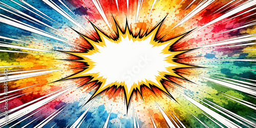 An abstract vector design featuring a colorful explosion of bright orange and yellow fractal rays bursting like a summer sun star to create an energetic light background wallpaper