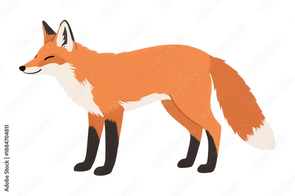 Obraz premium Fox illustration on transparent background
