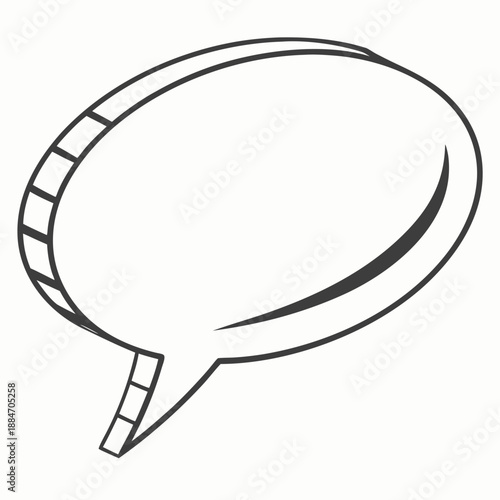 3D Empty Speech Bubble Shape on White Background