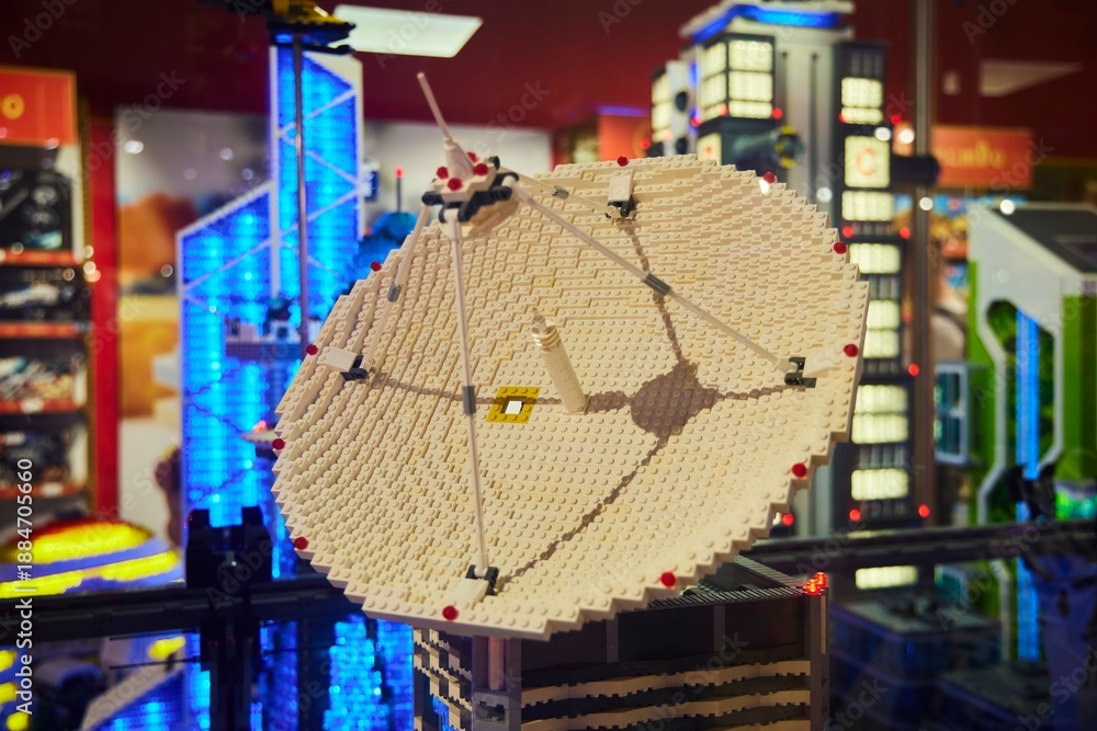 Fototapeta premium Moscow, Russia. - June 18, 2025: Lego construction, close-up of the assembled compositions