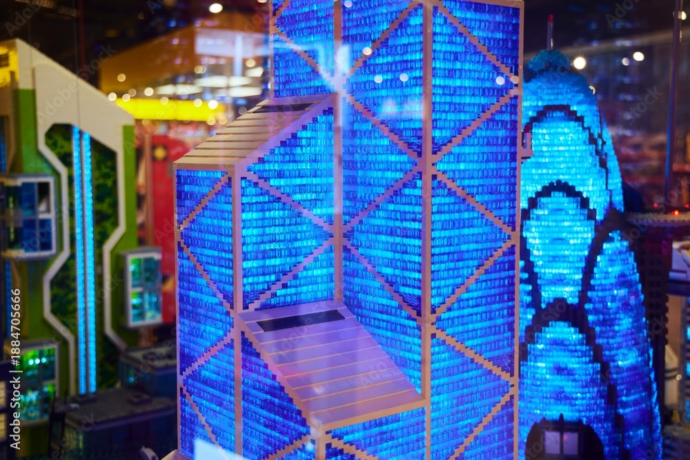 Fototapeta premium Moscow, Russia. - June 18, 2025: Lego construction, close-up of the assembled compositions