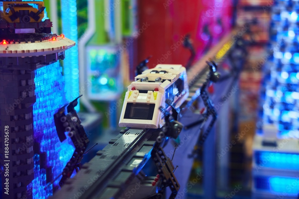 Fototapeta premium Moscow, Russia. - June 18, 2025: Lego construction, close-up of the assembled compositions