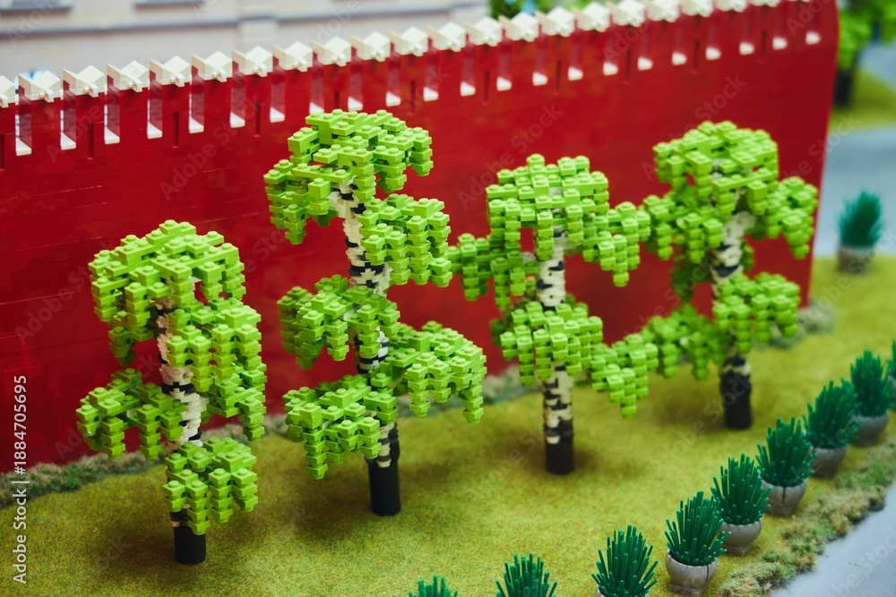 Fototapeta premium Moscow, Russia. - June 18, 2025: Lego construction, close-up of the assembled compositions