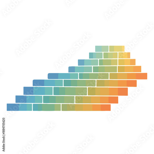 Colorful Brick Staircase Slope