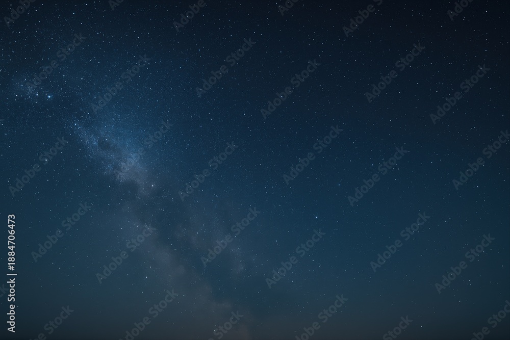 Fototapeta premium Majestic Milky Way Galaxy Shines Brightly in the Dark Night Sky, Illuminating the Cosmos
