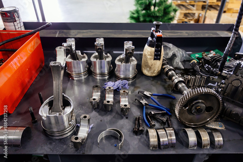 Konstfotografi Machine parts. Spare parts for engine repair