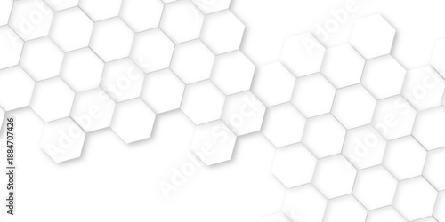White Hexagonal Background. Luxury White Pattern. Abstract  hexagon geometric background, white hexagon polygonal pattern background, Geometric art deco texture mosaic white background.