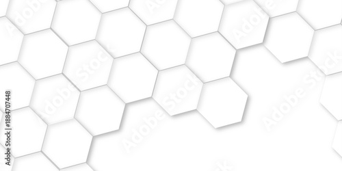 White Hexagonal Background. Luxury White Pattern. Abstract  hexagon geometric background, white hexagon polygonal pattern background, Geometric art deco texture mosaic white background.