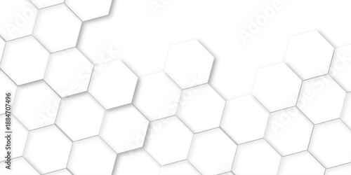 White Hexagonal Background. Luxury White Pattern. Abstract  hexagon geometric background, white hexagon polygonal pattern background, Geometric art deco texture mosaic white background.
