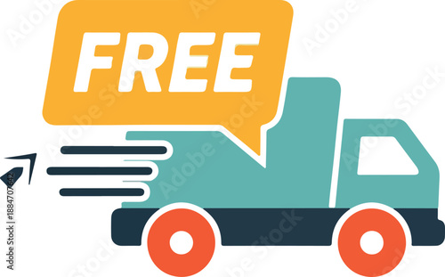 Free Delivery Icon - Express Shipping Symbol for E-commerce and Logistics Services