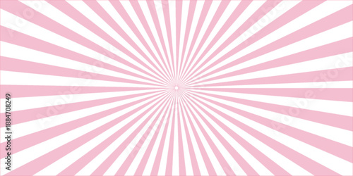 An abstract pink and purple sunburst background featuring a retro radial pattern of glowing light beams and vector sun rays for a vibrant wallpaper design