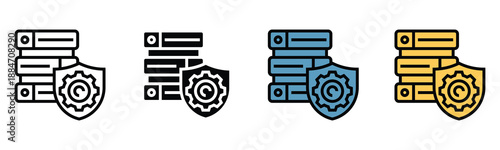 Icon illustrating data server security and protected database management system