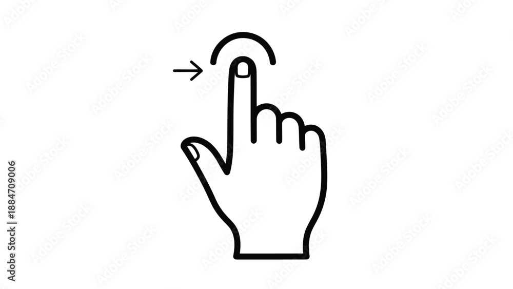 Obraz premium Vector Illustration of Hand Clicking with Finger Gesture and Arrow