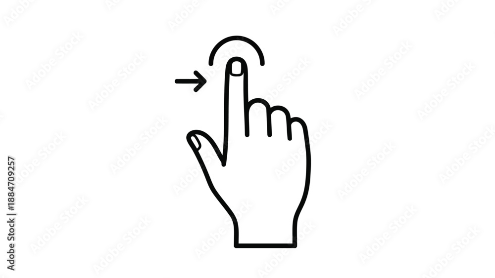 Obraz premium Vector Illustration of Hand Clicking with Finger Gesture on White Background